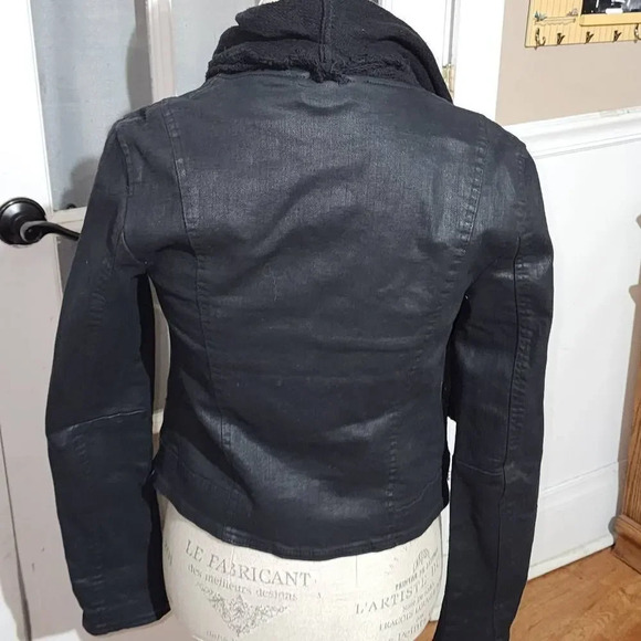 Free People Womens Black Drape Front Moto Jacket 2 - Picture 2 of 6